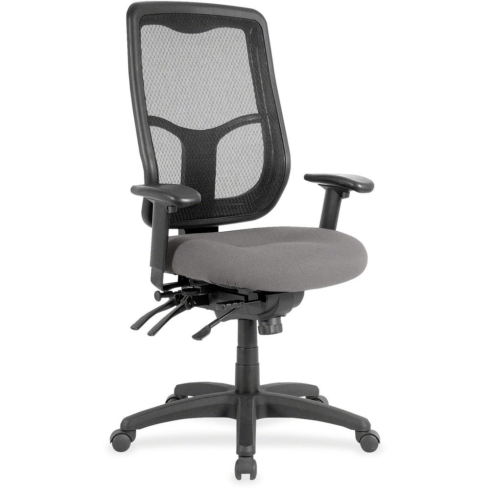 Eurotech Apollo High Back Multi-funtion Task Chair - Pewter Fabric Seat - 5-star Base - 1 Each. The main picture.