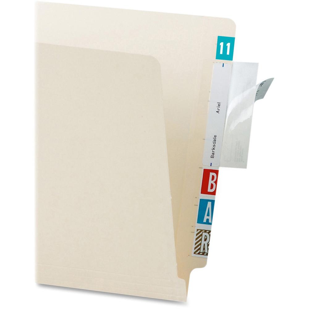 Tabbies Self-adhesive File Folder Label Protectors - 3 1/2" x 2" Sheet - Rectangular - Clear - 500 / Box. Picture 1