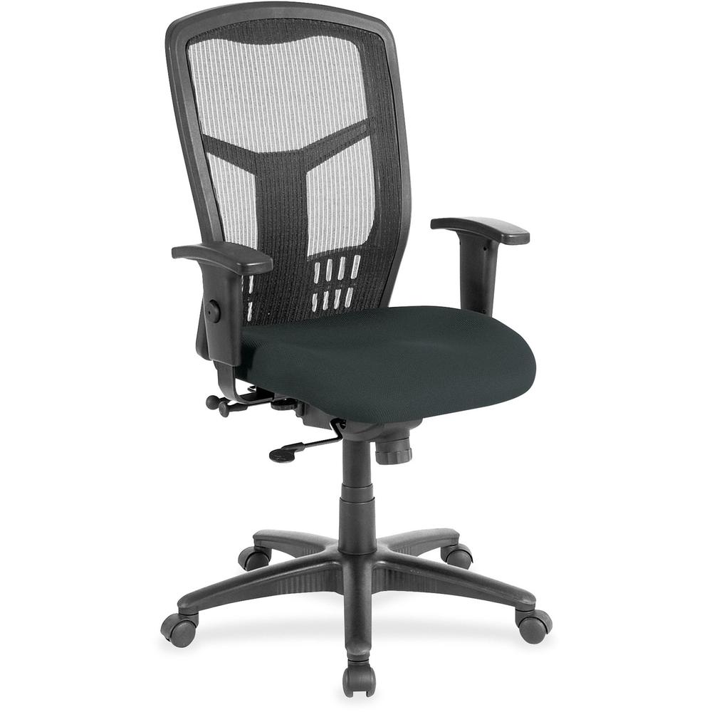 Lorell Executive Chair - High Back - Black - Fabric, Vinyl - 1 Each. The main picture.