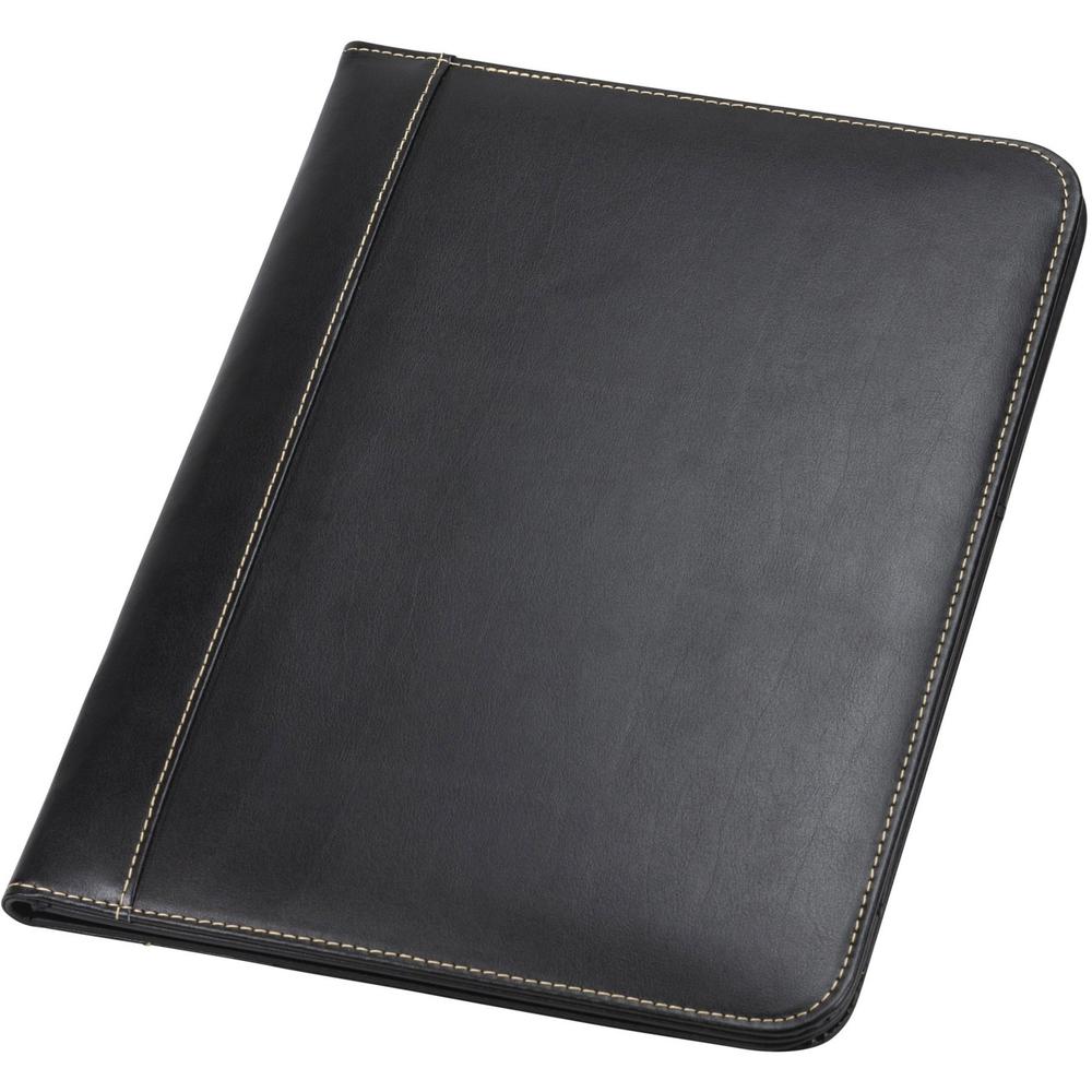 Samsill Letter Pad Folio - 8 1/2" x 11" - Leather - Black - 1 Each. Picture 1