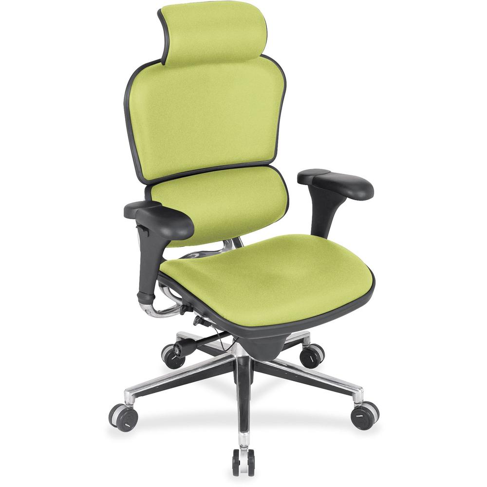 Eurotech Ergohuman Leather Executive Chair - Apple Green Vinyl, Fabric, Leather Seat - Apple Green Vinyl, Fabric, Leather Back - 5-star Base - 1 Each. The main picture.