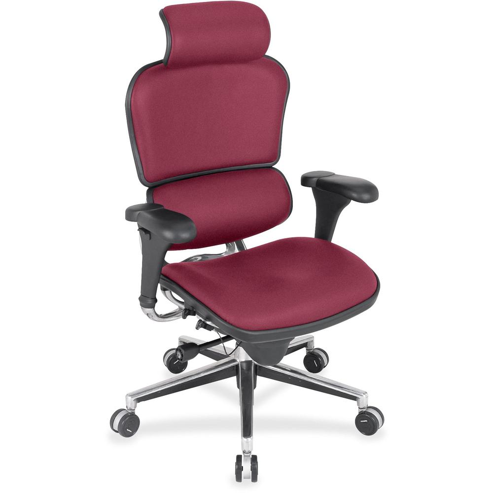 Eurotech Ergohuman Leather Executive Chair - Regency Red Fabric, Leather Seat - Regency Red Fabric, Leather Back - High Back - 5-star Base - 1 Each. Picture 1