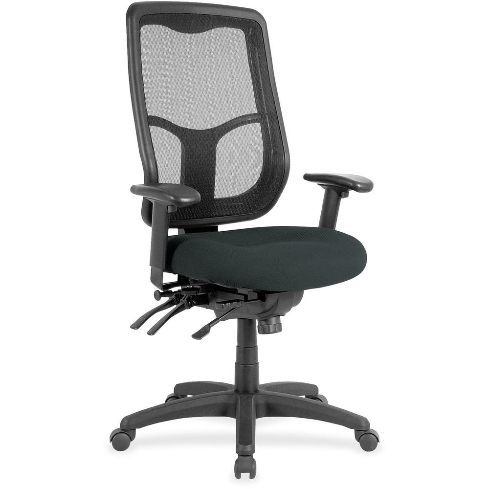 Eurotech Executive Chair - Fabric Seat - High Back - Black - Vinyl - 1 Each. Picture 1