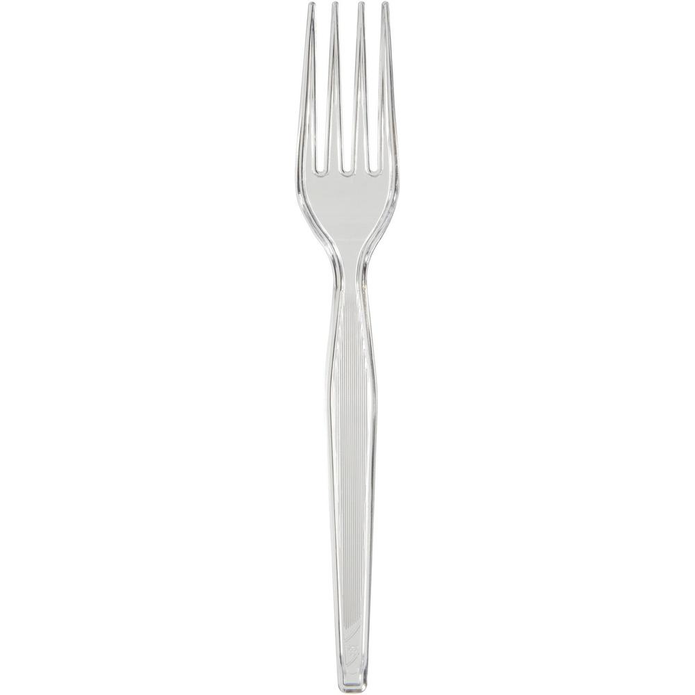 Dixie Heavyweight Plastic Cutlery - 1000/Carton - Fork - 1 x Fork - Breakroom - Disposable - Clear. Picture 1