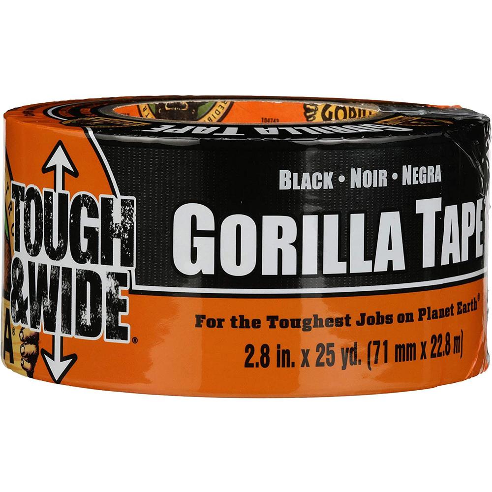 Gorilla Tough & Wide Tape - 25 yd Length x 2.88" Width - 1 Each - Black. Picture 1