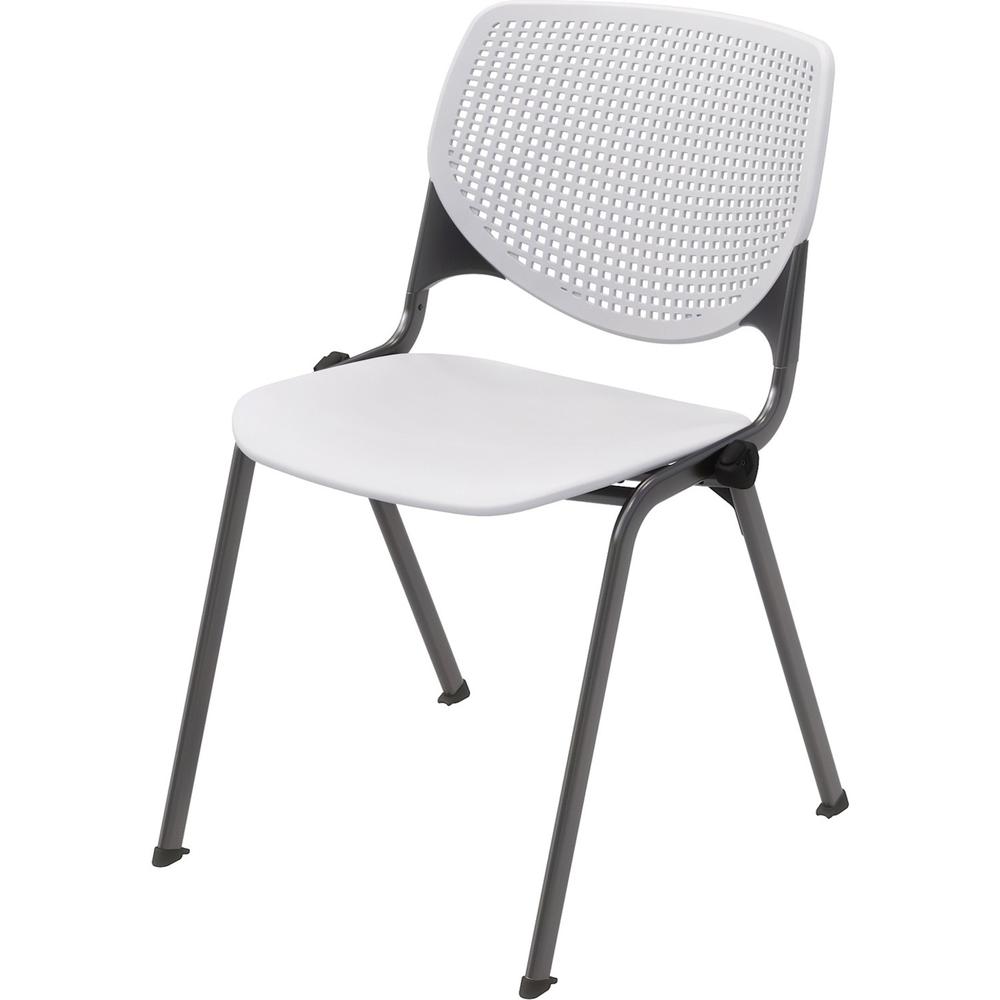 KFI Stacking Chair - Polypropylene Seat - Polypropylene Back - Steel Frame - Four-legged Base - White, Lime Green - 1 Each. The main picture.