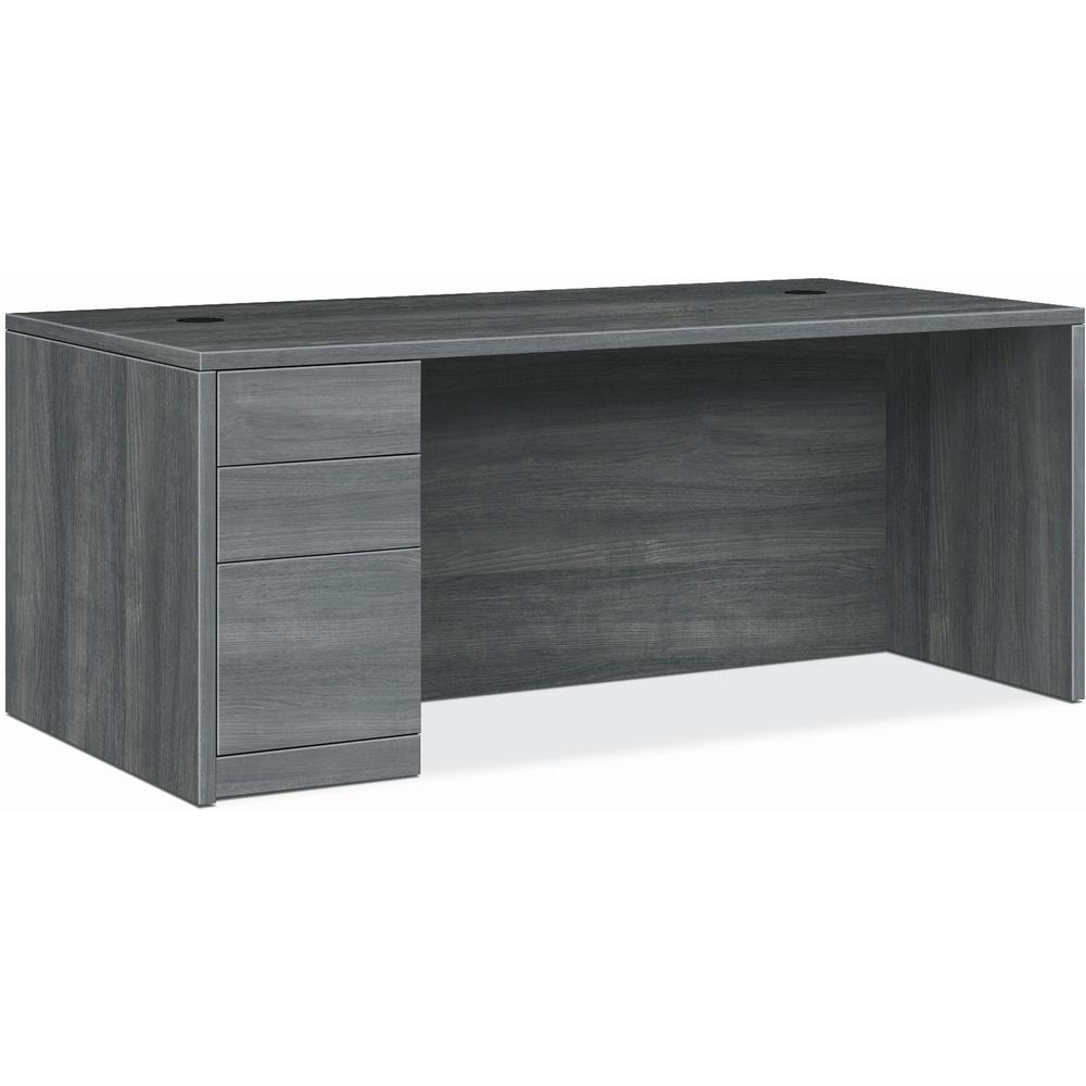 HON 10500 H105896L Pedestal Desk - 72" x 36"29.5" - 3 x Box, File Drawer(s)Left Side - Finish: Sterling Ash. Picture 1