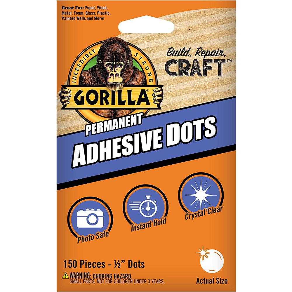 Gorilla Permanent Adhesive Dots - 150 / Pack - Clear. Picture 1