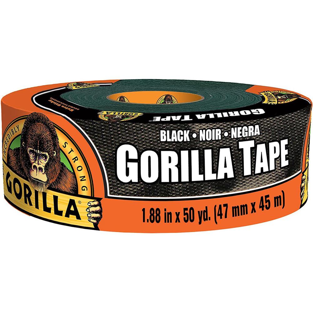 Gorilla Black Tape - 50 yd Length x 1.88" Width - 1 Roll - Black. Picture 1