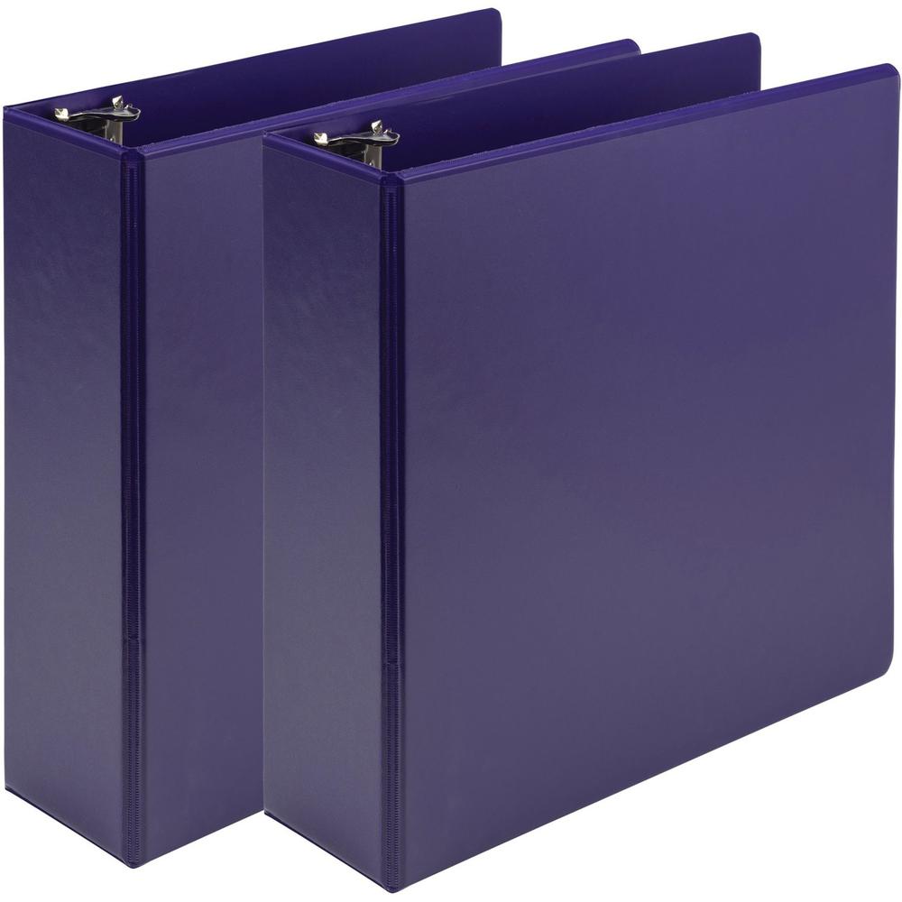 Samsill Earth's Choice Plant-based View Binders - 3" Binder Capacity - Letter - 8 1/2" x 11" Sheet Size - 3 x Round Ring Fastener(s) - Chipboard, Polypropylene, Plastic - Purple - Recycled - Durable, . Picture 1