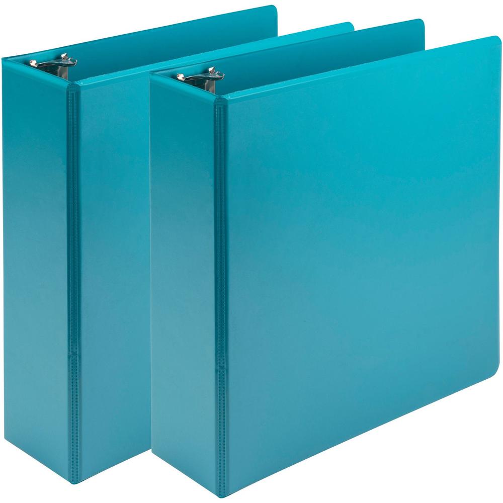 Samsill Earth's Choice Plant-based View Binders - 3" Binder Capacity - Letter - 8 1/2" x 11" Sheet Size - 3 x Round Ring Fastener(s) - 2 Pocket(s) - Chipboard, Polypropylene, Plastic - Turquoise - Rec. Picture 1