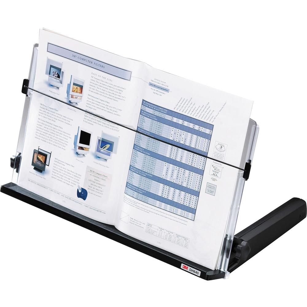 3M In-Line Document Holder - 4" Height x 18" Width - Black, Clear. Picture 1
