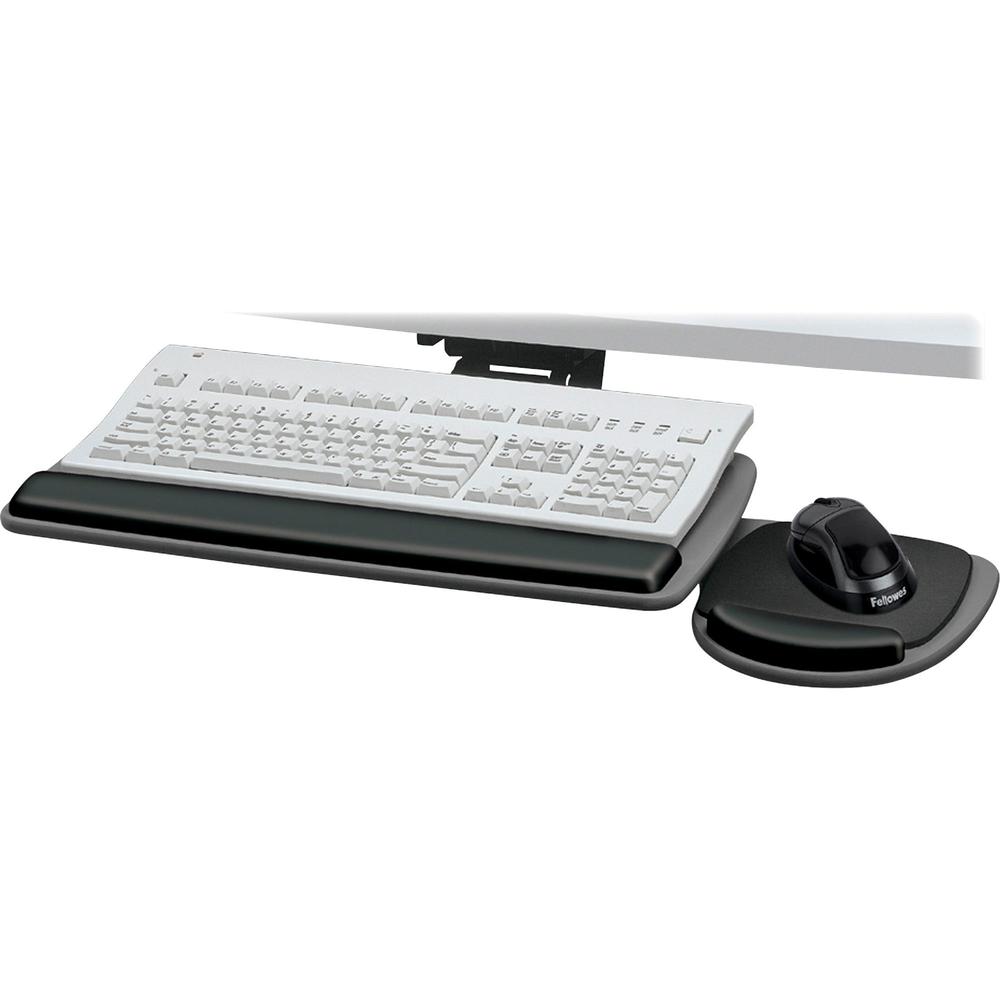Standard Keyboard Tray - 4.5" Height x 30.5" Width x 20" Depth - Graphite, Black - Wood - 1. Picture 1