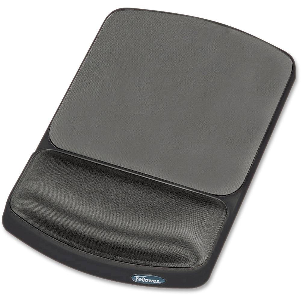 Fellowes Gel Wrist Rest and Mouse Pad - Graphite/Platinum - 0.94" x 6.25" x 10.13" Dimension - Platinum, Graphite - Gel - Wear Resistant, Tear Resistant, Skid Proof - 1 Pack. Picture 1