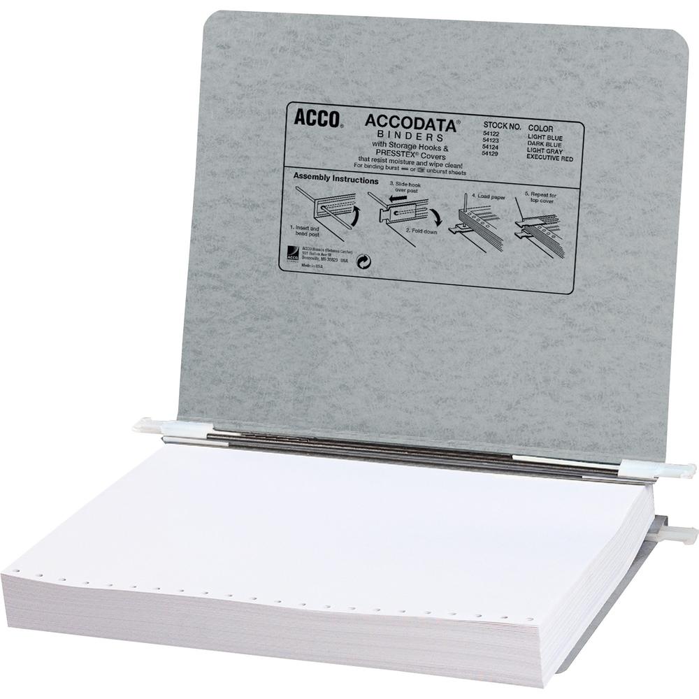 ACCO PRESSTEX Unburst Sheet Covers - 6" Binder Capacity - Letter - 8 1/2" x 11" Sheet Size - Pressboard - Dark Gray - Recycled - Embossed, Moisture Resistant, Flexible, Retractable Filing Hooks, Hangi. Picture 1