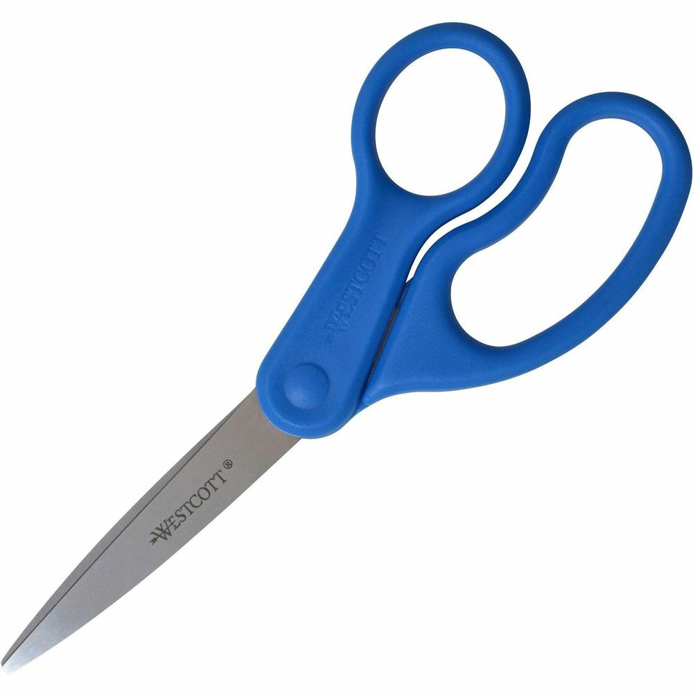 Westcott 8" Straight All Purpose Scissors - 3.50" Cutting Length - 8" Overall Length - Straight-left/right - Stainless Steel - Pointed Tip - Stainless Steel - 1 Each. The main picture.