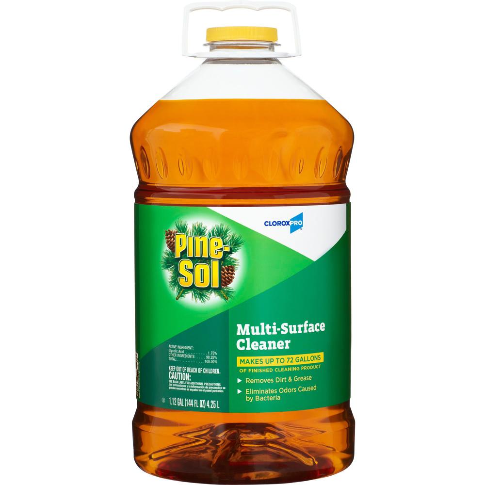CloroxPro&trade; Pine-Sol Multi-Surface Cleaner - Liquid - 144 fl oz (4.5 quart) - Pine Scent - 1 Each - Clear. Picture 1