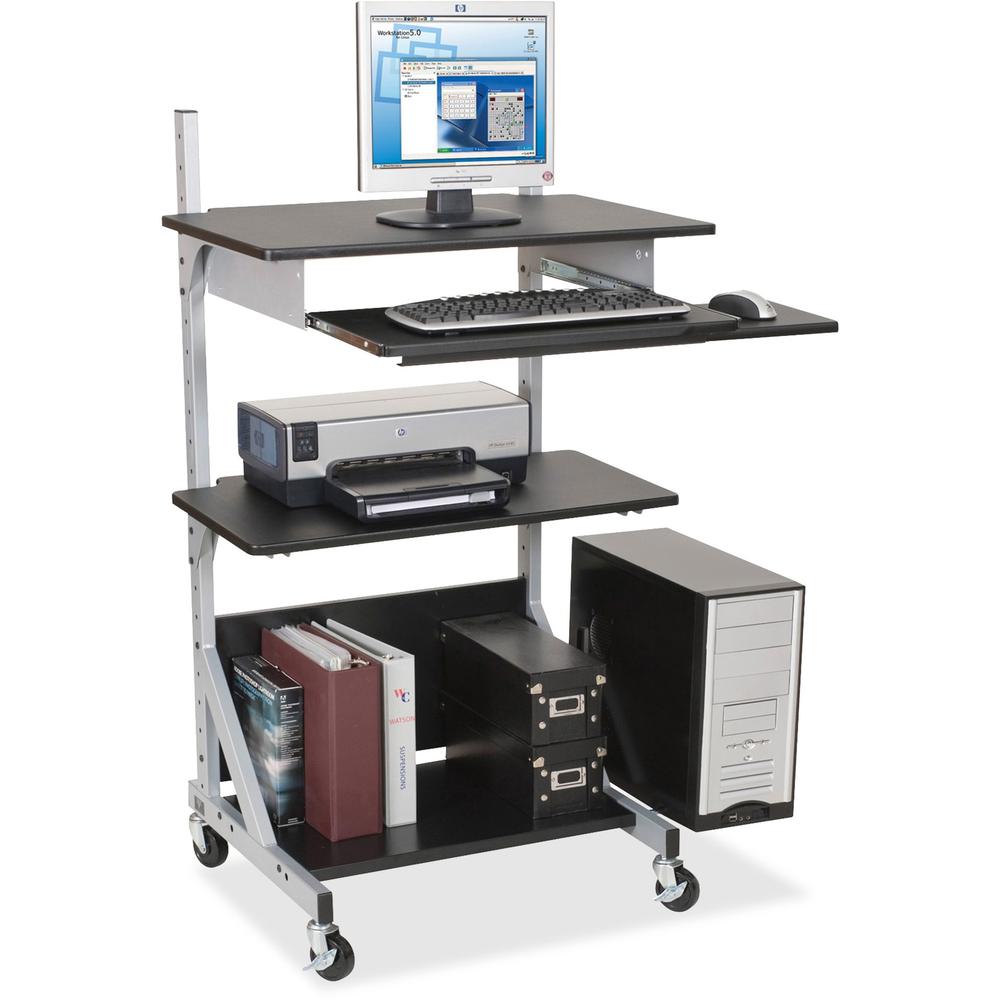 MooreCo Alekto-3 Totally Adjustable Workstation - Rectangle Top - 52" Height x 30" Width x 24" Depth - Assembly Required - Laminated. Picture 1