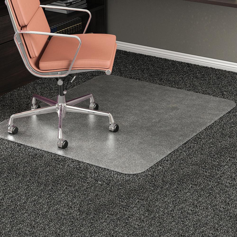 Deflecto RollaMat for Carpet - Carpeted Floor - 60" Length x 46" Width - Vinyl - Clear - 1Each. Picture 1