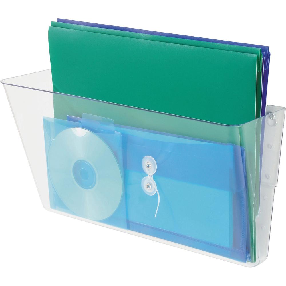 Deflecto EZ Link Stackable DocuPocket - 1 Compartment(s) - 7" Height x 16.3" Width x 4" Depth - Stackable - Clear - 1 Each. Picture 1