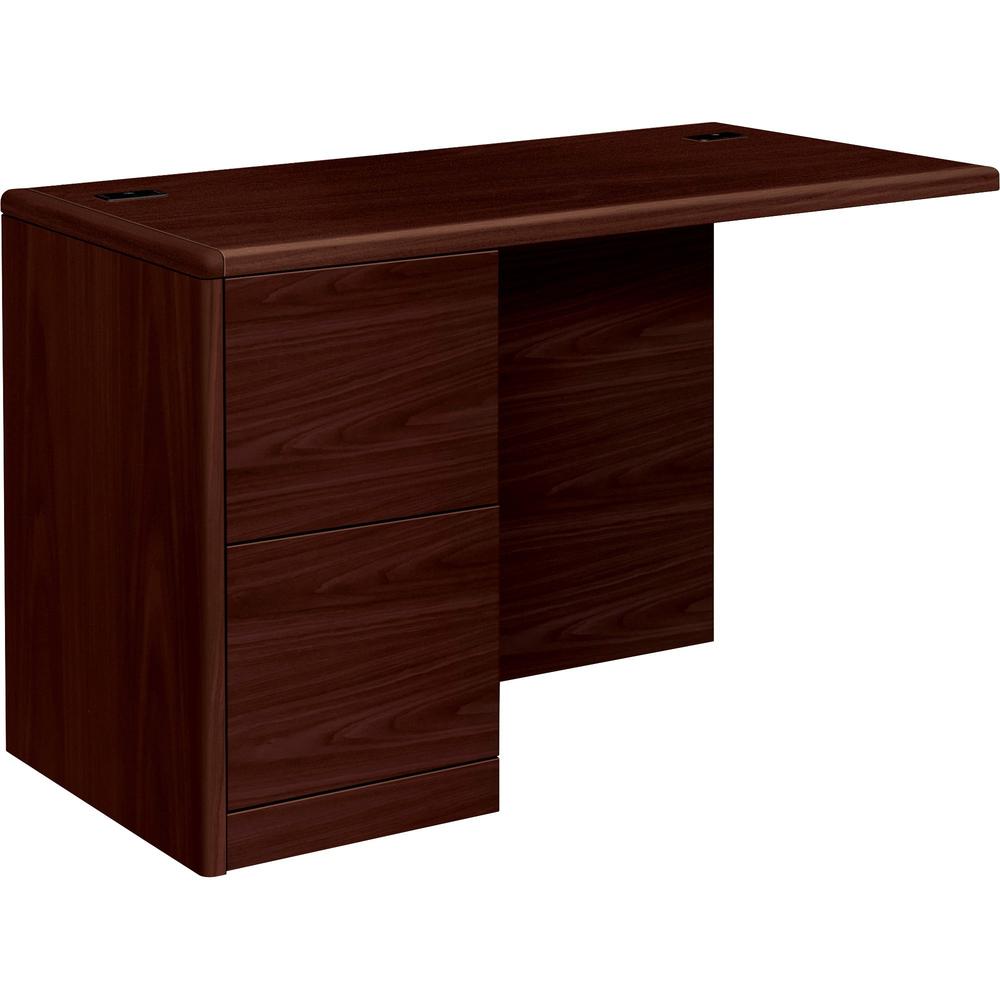 HON 10700 Series Left Return - 48" x 24" x 29.5" - 2 x File Drawer(s)Left Side - Waterfall Edge - Material: Wood - Finish: Laminate, Mahogany. The main picture.