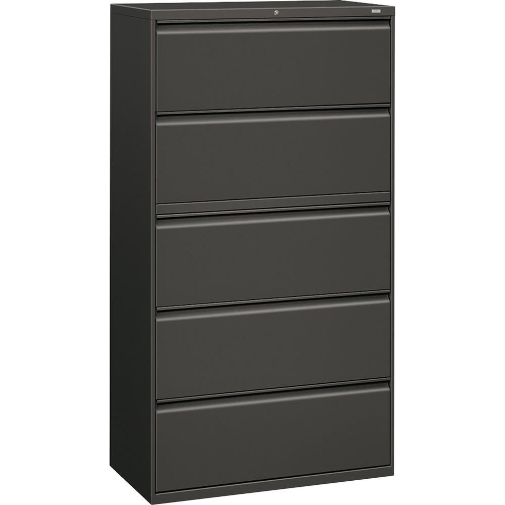 HON Brigade 800 Series 5-Drawer Lateral - 36" x 18" x 64.3" - 2 x Shelf(ves) - 5 x Drawer(s) for File - A4, Legal, Letter - Lateral - Interlocking, Durable, Leveling Glide, Recessed Handle, Ball-beari. Picture 1