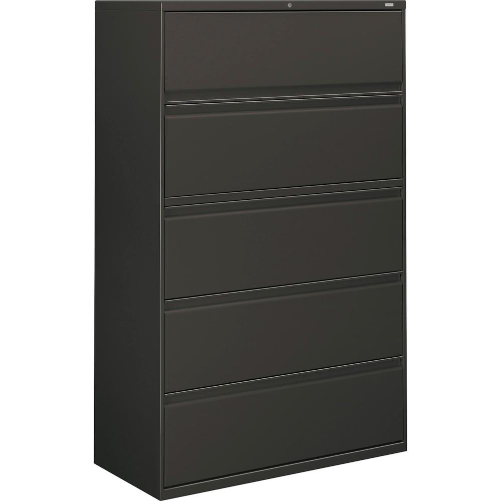 HON Brigade 800 Series 5-Drawer Lateral - 42" x 18" x 64.3" - 2 x Shelf(ves) - 5 x Drawer(s) for File - A4, Legal, Letter - Lateral - Interlocking, Durable, Leveling Glide, Recessed Handle, Ball-beari. Picture 1