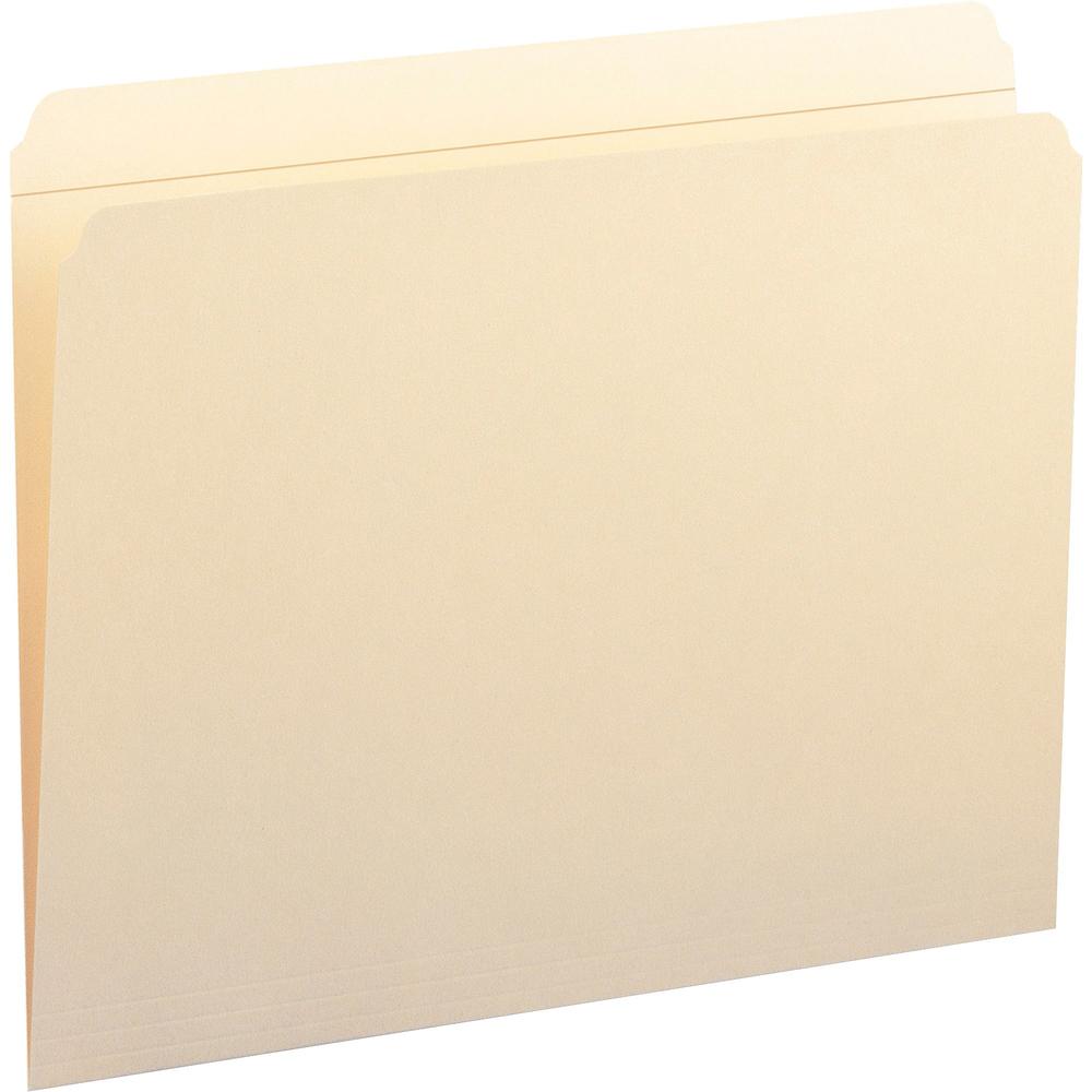 Smead Straight Tab Cut Letter Recycled Top Tab File Folder - 8 1/2" x 11" - 3/4" Expansion - Manila - Manila - 10% Recycled - 100 / Box. The main picture.
