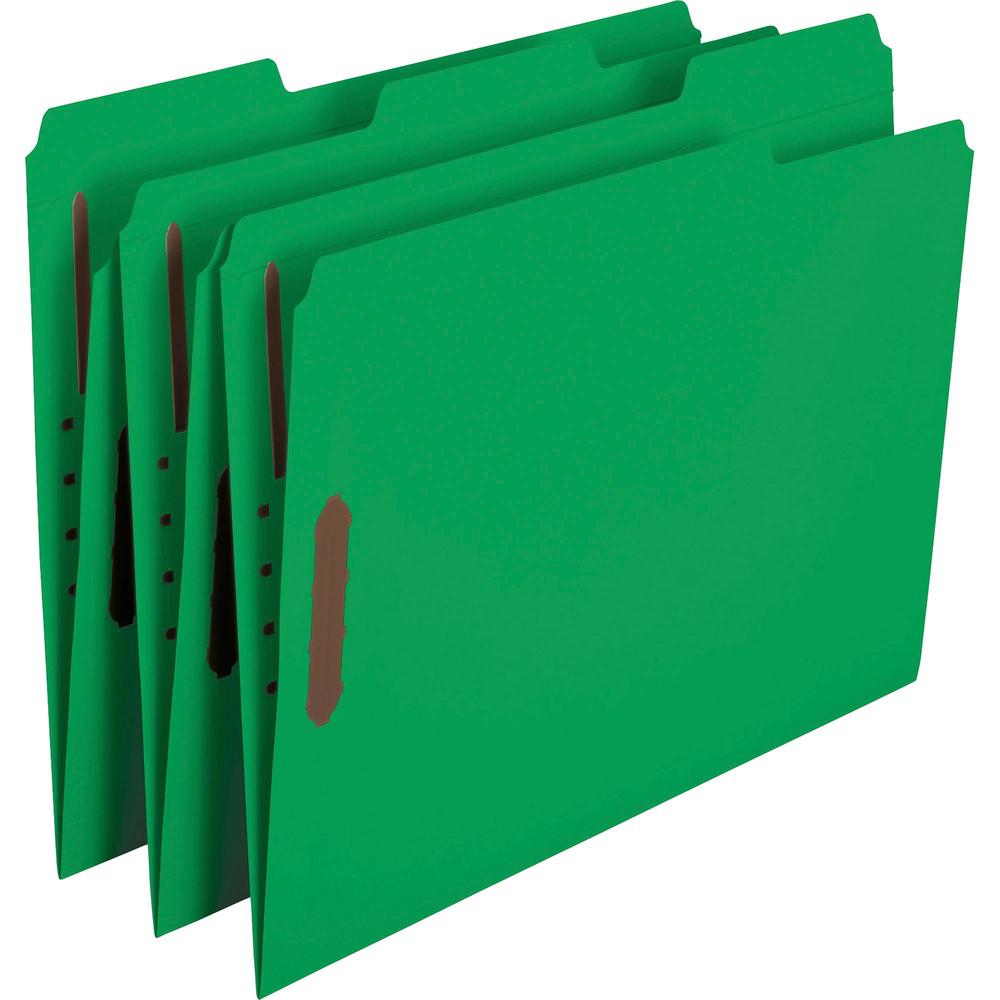 Smead Colored 1/3 Tab Cut Letter Recycled Fastener Folder - 8 1/2" x 11" - 3/4" Expansion - 2 x 2K Fastener(s) - 2" Fastener Capacity for Folder - Top Tab Location - Assorted Position Tab Position - G. Picture 1