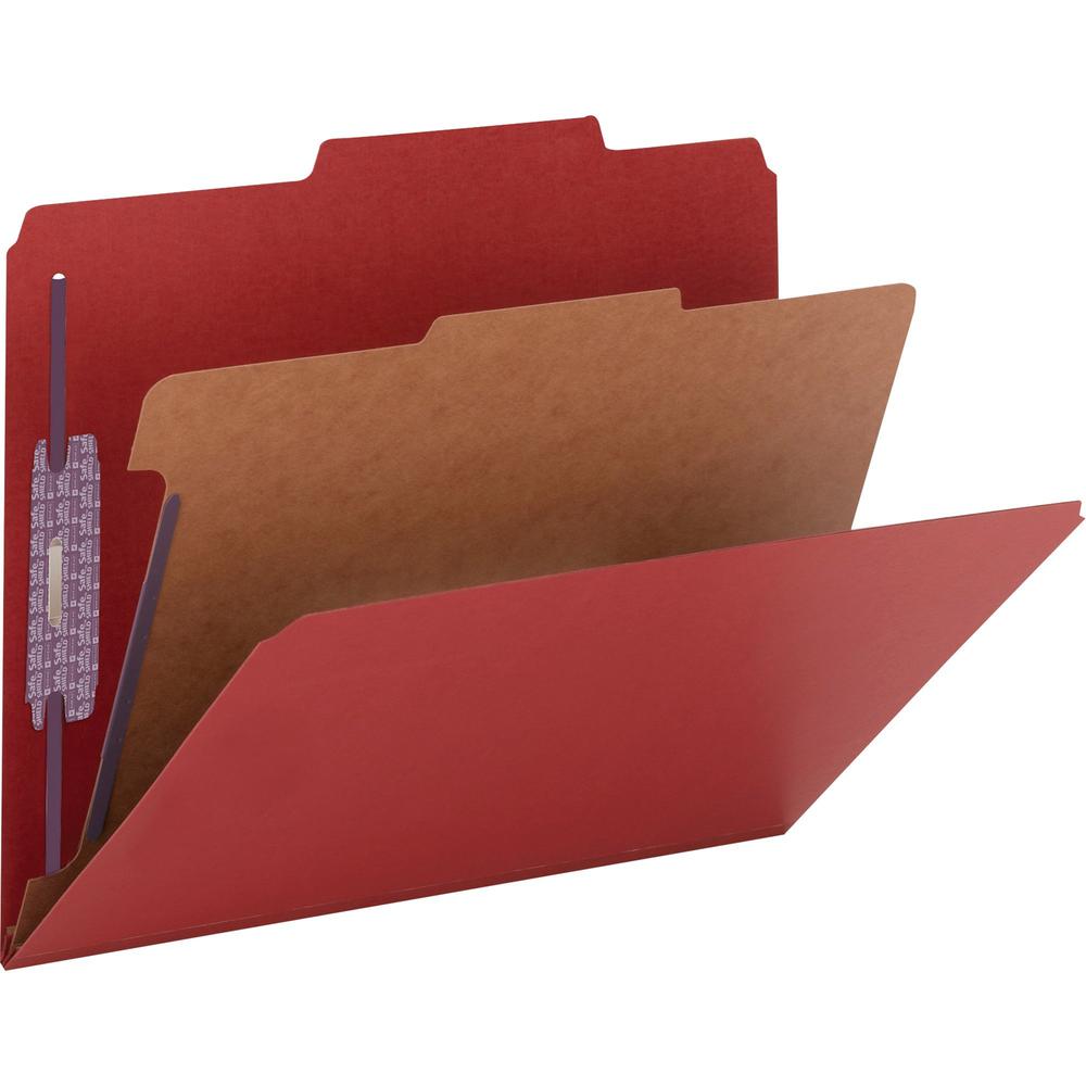Smead SafeSHIELD 2/5 Tab Cut Letter Recycled Classification Folder - 8 1/2" x 11" - 2" Expansion - 2 x 2S Fastener(s) - 2" Fastener Capacity for Folder - Top Tab Location - Right of Center Tab Positio. Picture 1