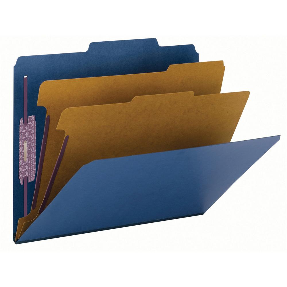 Smead SafeSHIELD 2/5 Tab Cut Letter Recycled Classification Folder - 8 1/2" x 11" - 2" Expansion - 2 x 2S Fastener(s) - 2" Fastener Capacity for Folder - Top Tab Location - Right of Center Tab Positio. Picture 1