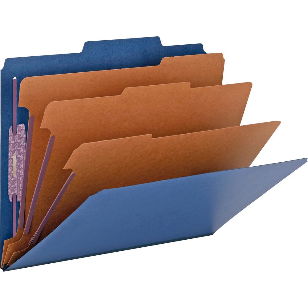 Smead SafeSHIELD 2/5 Tab Cut Letter Recycled Classification Folder - 8 1/2" x 11" - 3" Expansion - 2 x 2S Fastener(s) - 2" Fastener Capacity for Folder - Top Tab Location - Right of Center Tab Positio. Picture 1