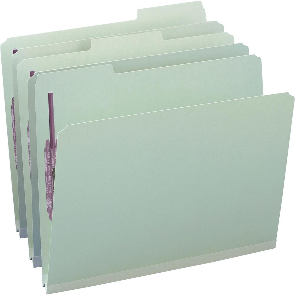 Smead 1/3 Tab Cut Letter Recycled Fastener Folder - 8 1/2" x 11" - 1" Expansion - 2 x 2S Fastener(s) - 2" Fastener Capacity for Folder - Top Tab Location - Assorted Position Tab Position - Pressboard . Picture 1