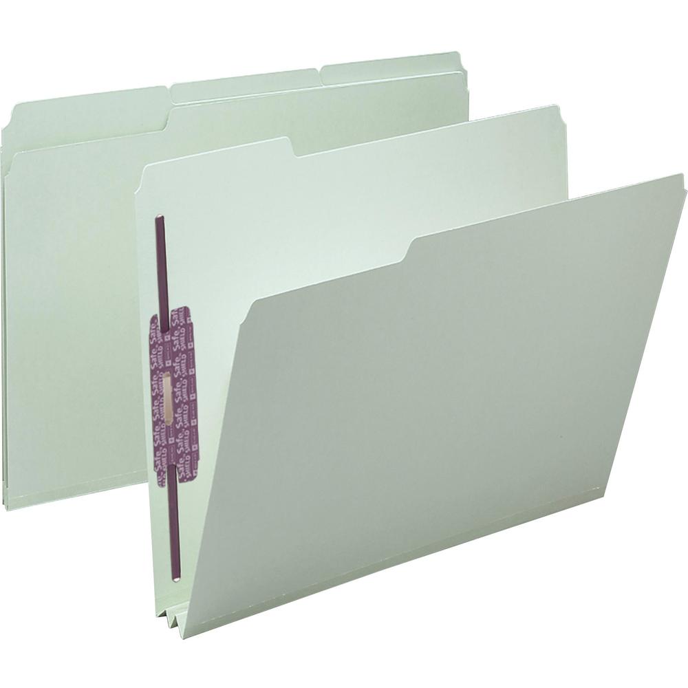 Smead 1/3 Tab Cut Letter Recycled Fastener Folder - 8 1/2" x 11" - 2" Expansion - 2 x 2S Fastener(s) - 2" Fastener Capacity for Folder - Top Tab Location - Assorted Position Tab Position - Pressboard . Picture 1