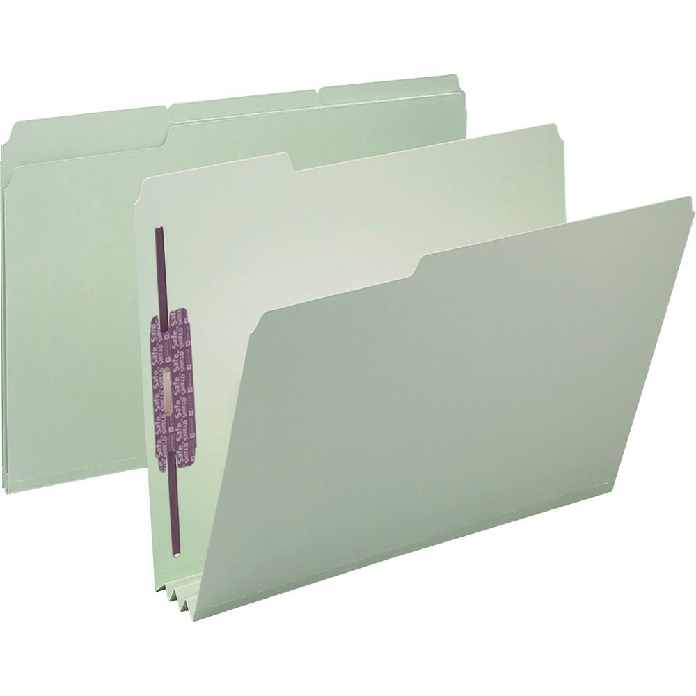 Smead 1/3 Tab Cut Letter Recycled Fastener Folder - 8 1/2" x 11" - 3" Expansion - 2 x 2S Fastener(s) - 2" Fastener Capacity for Folder - Top Tab Location - Assorted Position Tab Position - Pressboard . Picture 1