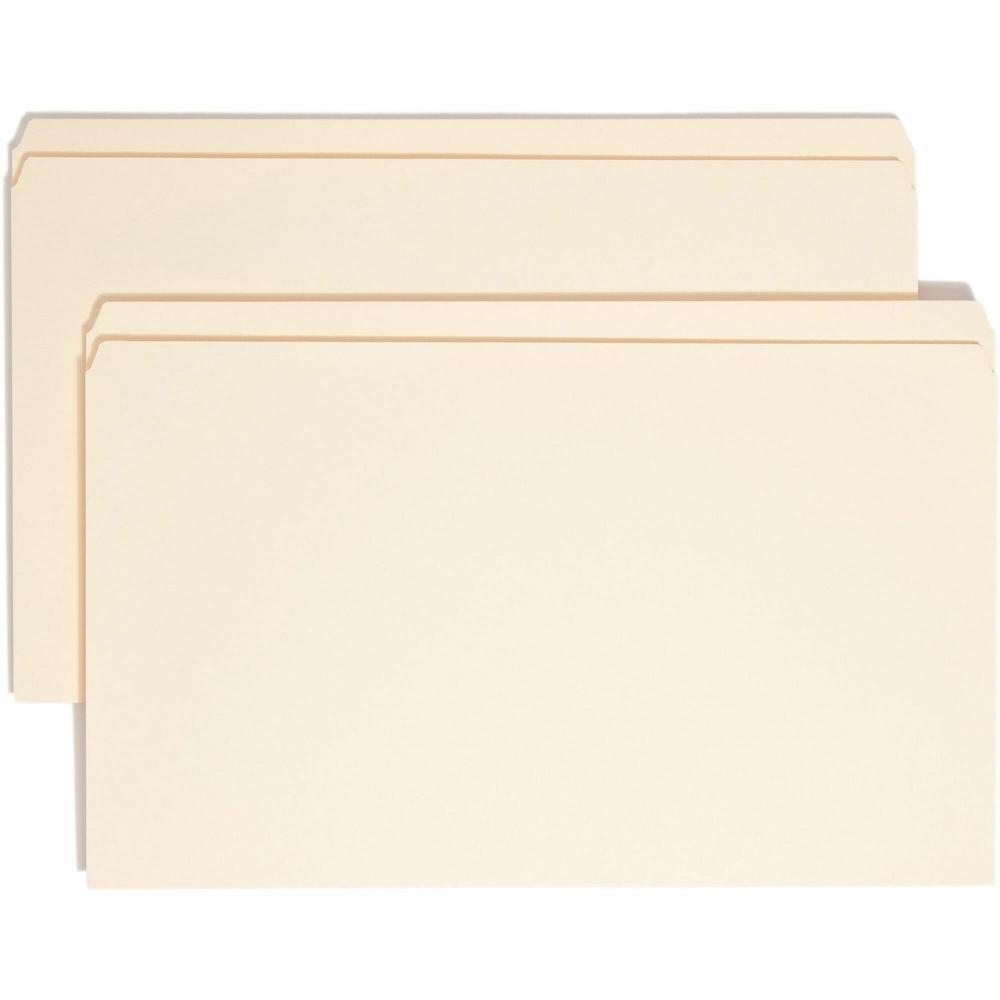 Smead Straight Tab Cut Legal Recycled Top Tab File Folder - 8 1/2" x 14" - 3/4" Expansion - Manila - Manila - 10% Recycled - 100 / Box. The main picture.