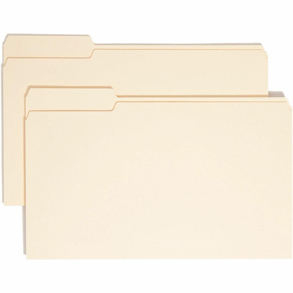 Smead 1/3 Tab Cut Legal Recycled Top Tab File Folder - 8 1/2" x 14" - 3/4" Expansion - Top Tab Location - First Tab Position - Manila - Manila - 10% Recycled - 100 / Box. The main picture.