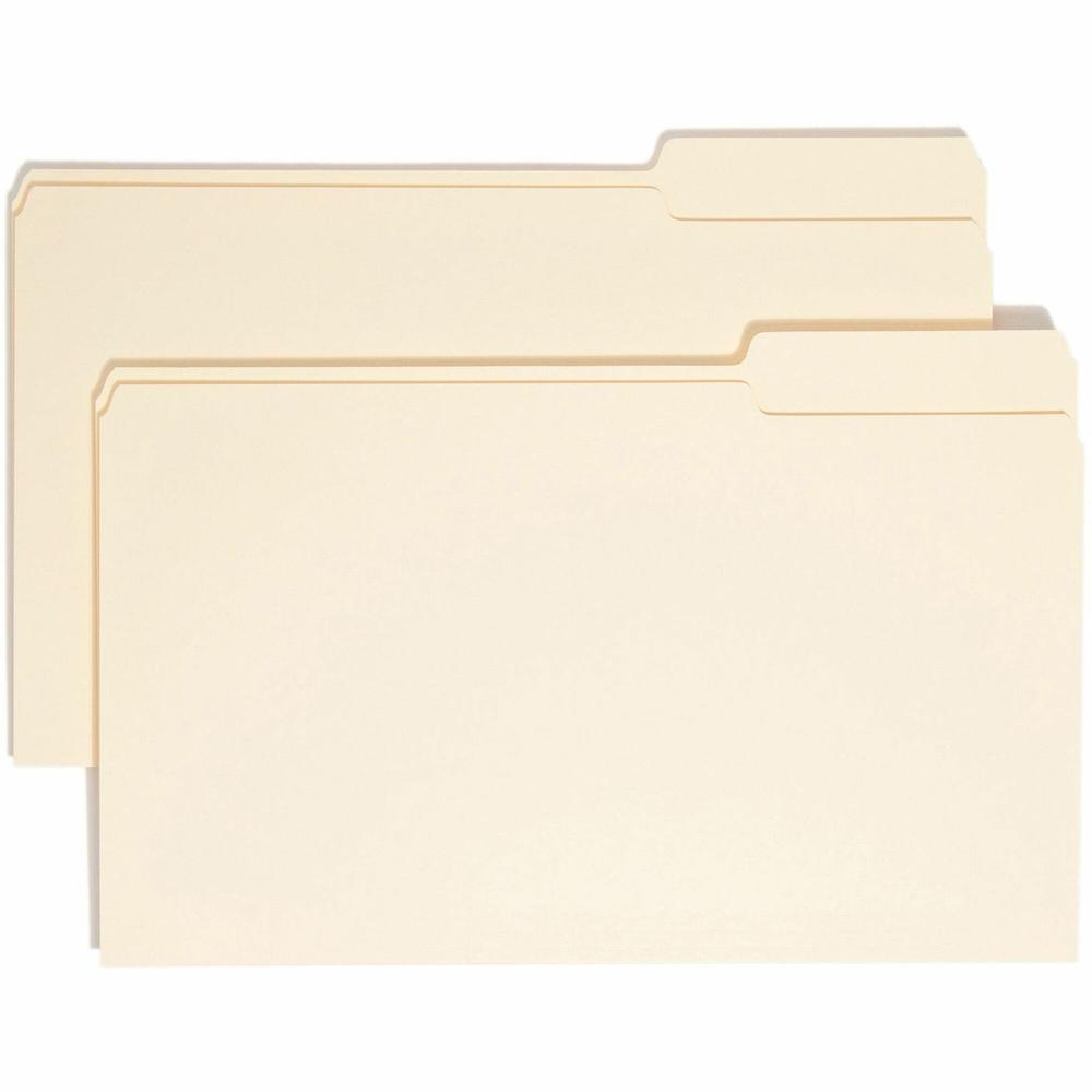 Smead 1/3 Tab Cut Legal Recycled Top Tab File Folder - 8 1/2" x 14" - 3/4" Expansion - Top Tab Location - Third Tab Position - Manila - Manila - 10% Recycled - 100 / Box. The main picture.