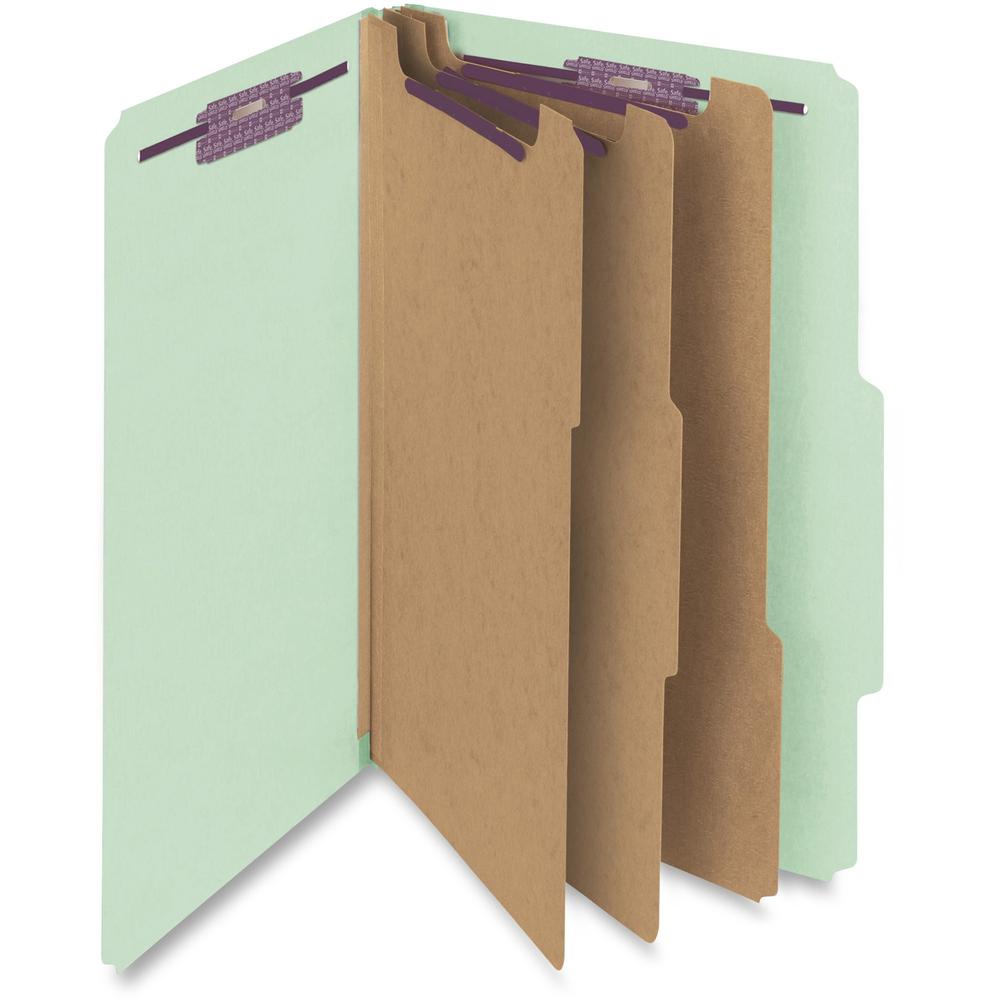Smead SafeSHIELD 3-Divider Classification Folders - Legal - 8 1/2" x 14" Sheet Size - 3" Expansion - 2 Fastener(s) - 2" Fastener Capacity for Folder - 2/5 Tab Cut - 3 Divider(s) - 25 pt. Folder Thickn. Picture 1
