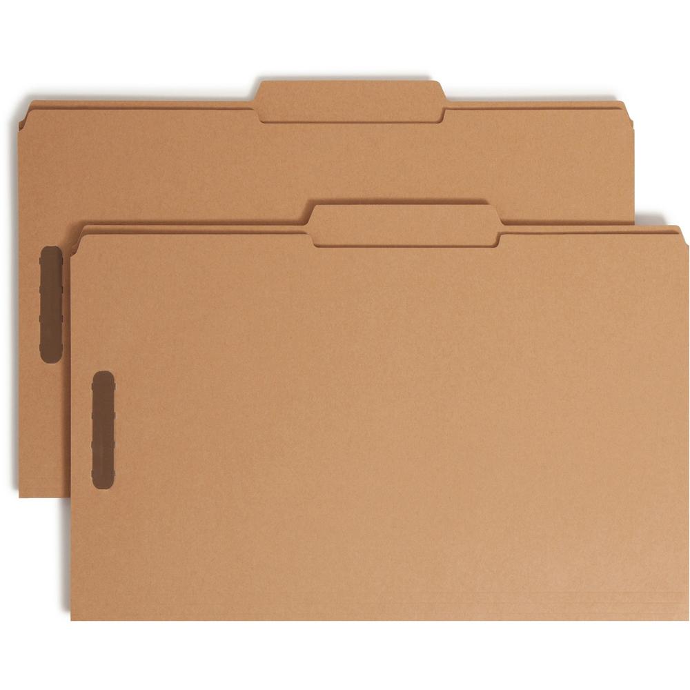 Smead Kraft Fastener Folders - Legal - 8 1/2" x 14" Sheet Size - 3/4" Expansion - 2 x Prong K Style Fastener(s) - 2" Fastener Capacity for Folder - 2/5 Tab Cut - Right of Center Tab Location - 11 pt. . Picture 1
