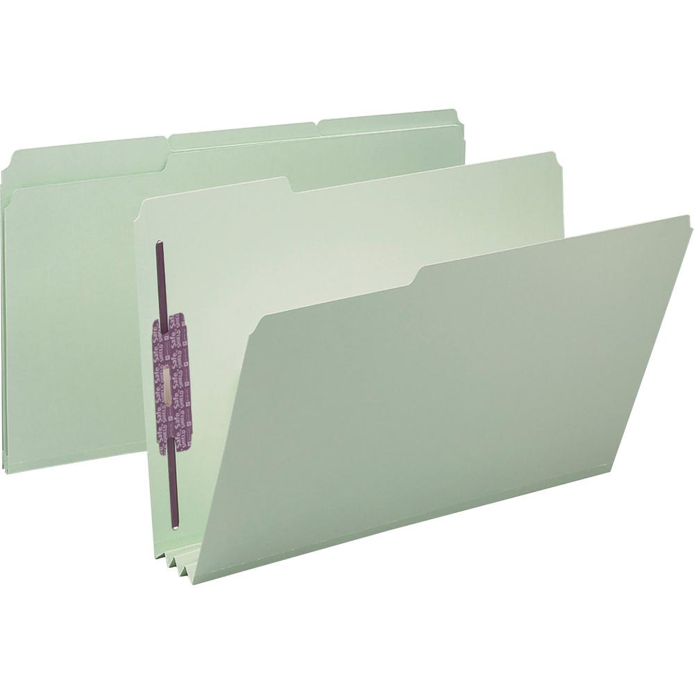 Smead 1/3 Tab Cut Legal Recycled Fastener Folder - 8 1/2" x 14" - 3" Expansion - 2 x 2S Fastener(s) - 2" Fastener Capacity for Folder - Top Tab Location - Assorted Position Tab Position - Pressboard -. Picture 1