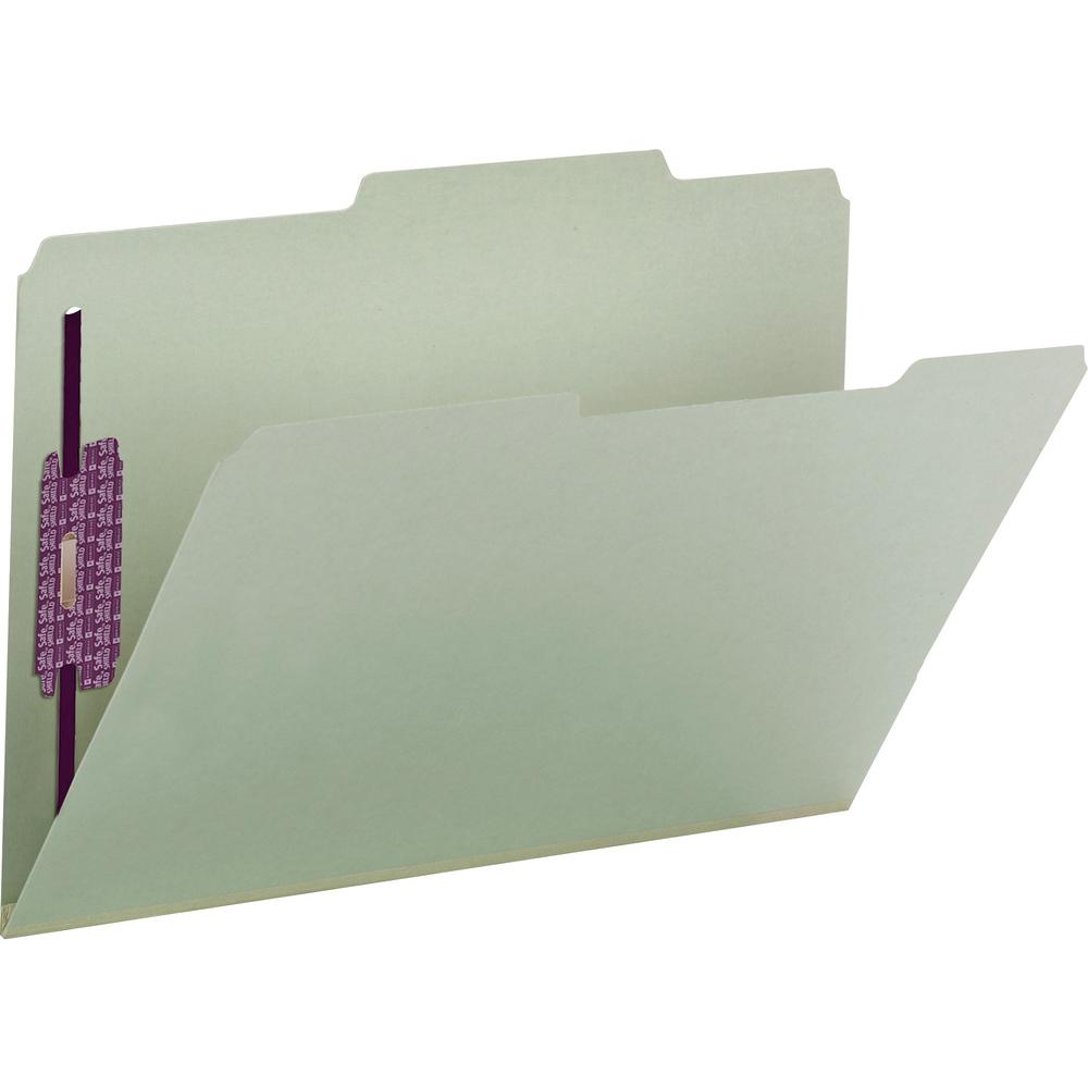 Smead 2/5 Tab Cut Legal Recycled Fastener Folder - 8 1/2" x 14" - 2" Expansion - 2 x 2S Fastener(s) - 2" Fastener Capacity for Folder - Top Tab Location - Right of Center Tab Position - Pressboard - G. Picture 1