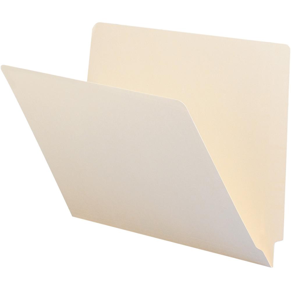 Smead Straight Tab Cut Letter Recycled End Tab File Folder - 8 1/2" x 11" - 3/4" Expansion - Manila - Manila - 10% Recycled - 100 / Box. Picture 1