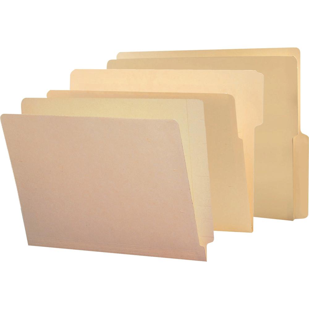 Smead Straight Tab Cut Letter Recycled End Tab File Folder - 8 1/2" x 11" - 3/4" Expansion - Manila - 10% Recycled - 100 / Box. Picture 1