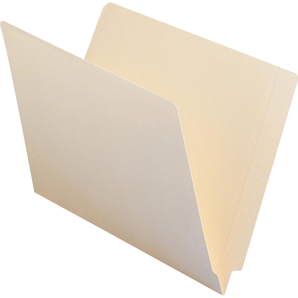 Smead Shelf-Master Straight Tab Cut Letter Recycled End Tab File Folder - 8 1/2" x 11" - 3/4" Expansion - Manila - Manila - 10% Recycled - 100 / Box. The main picture.
