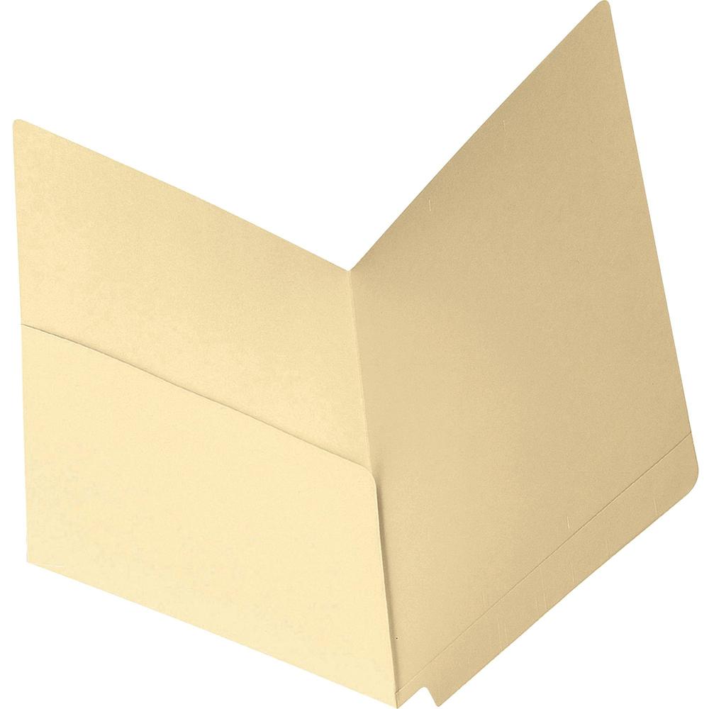 Smead Straight Tab Cut Letter Recycled File Pocket - 8 1/2" x 11" - 1 Pocket(s) - Manila - 10% Recycled - 50 / Box. Picture 1
