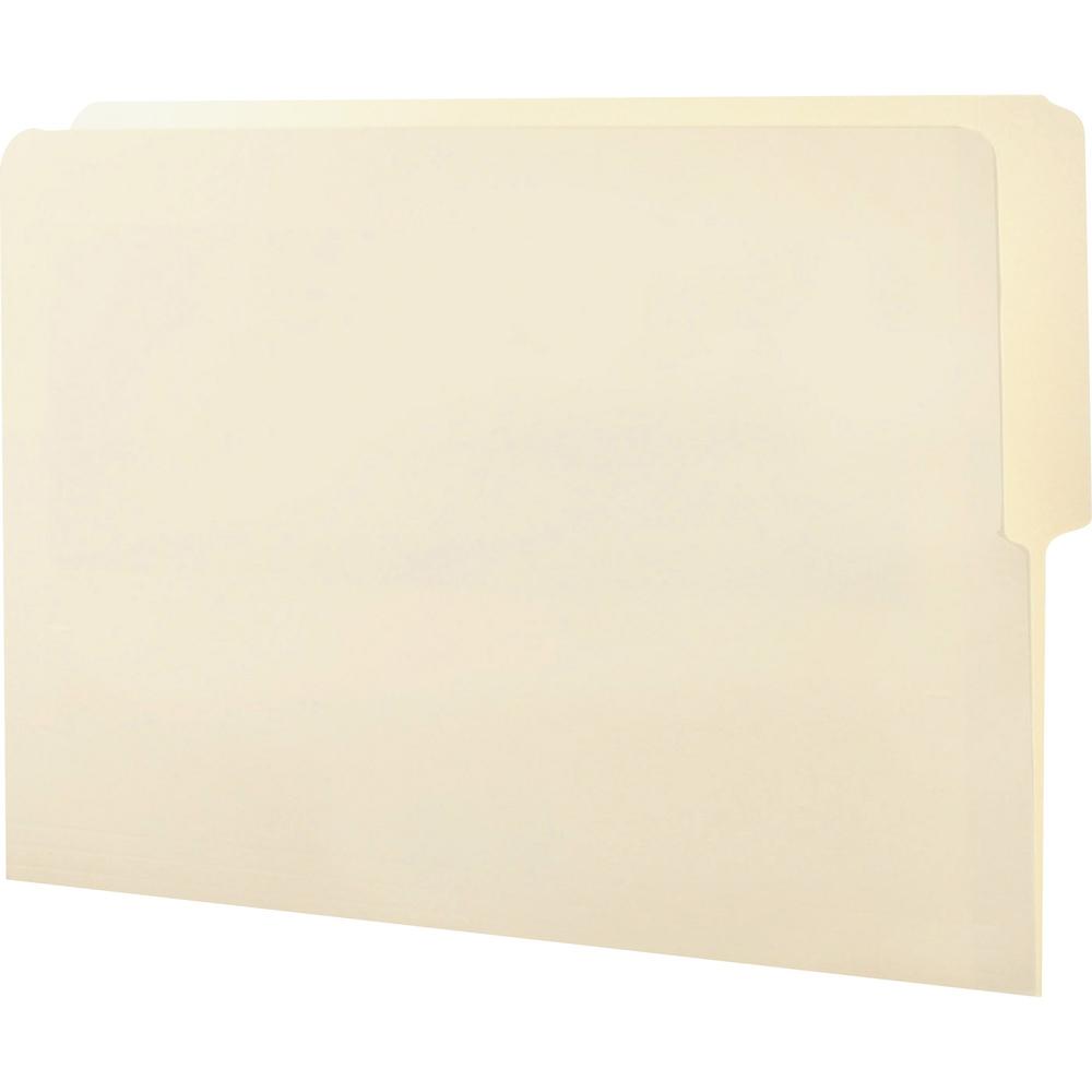 Smead Shelf-Master 1/2 Tab Cut Letter Recycled End Tab File Folder - 8 1/2" x 11" - 3/4" Expansion - End Tab Location - Top Tab Position - Manila - 10% Recycled - 100 / Box. Picture 1