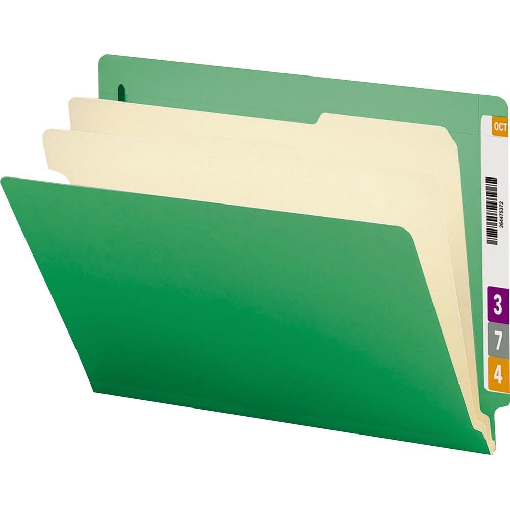 Smead Letter Recycled Classification Folder - 8 1/2" x 11" - 2" Expansion - 2 x 2B Fastener(s) - 2" Fastener Capacity for Folder - End Tab Location - Right of Center Tab Position - 2 Divider(s) - Pres. Picture 1