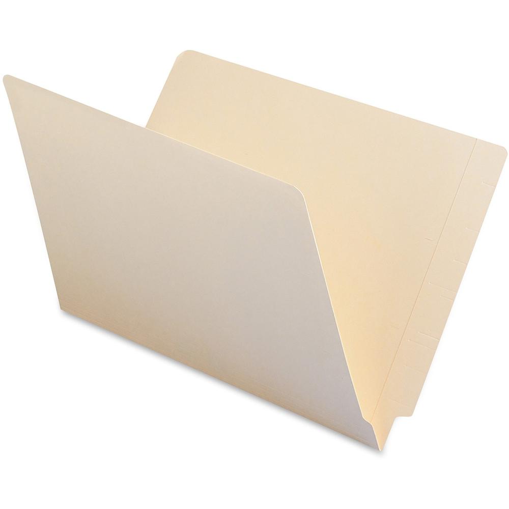 Smead Shelf-Master Straight Tab Cut Legal Recycled End Tab File Folder - 8 1/2" x 14" - 3/4" Expansion - Manila - 10% Recycled - 100 / Box. Picture 1
