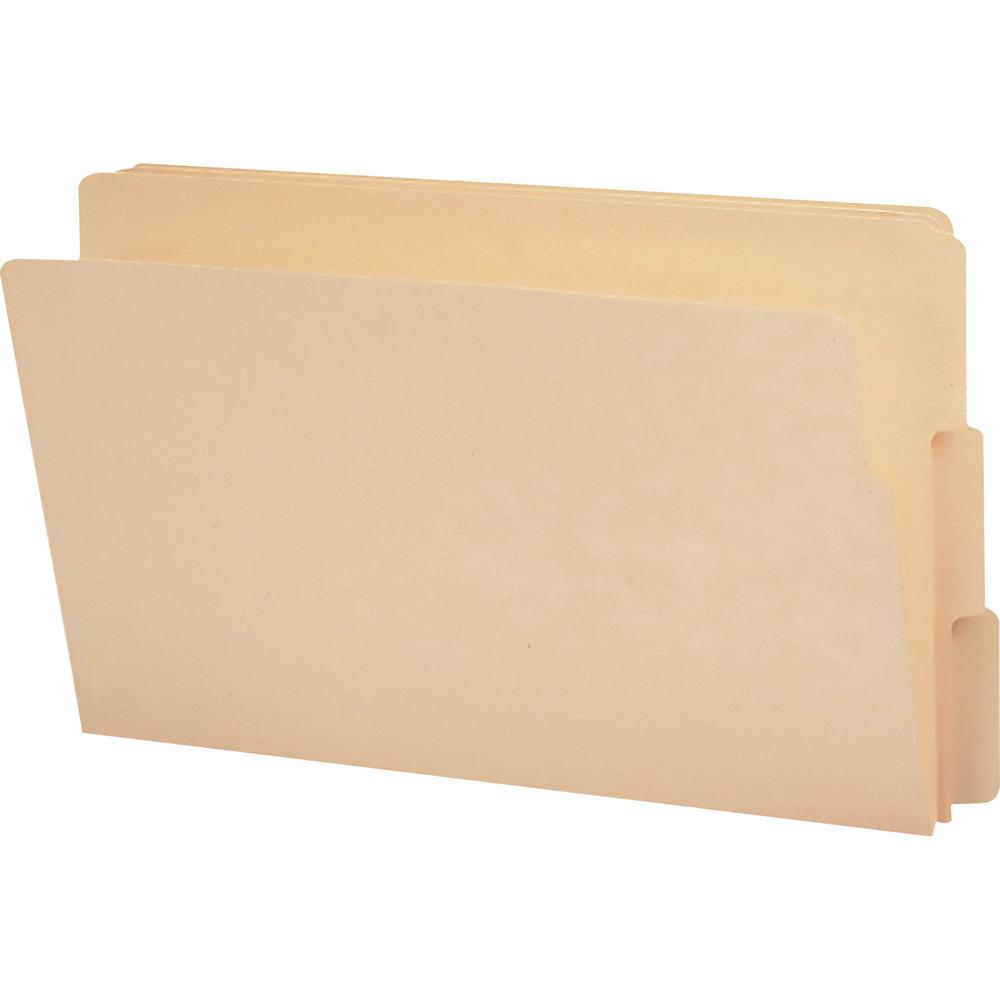 Smead End Tab Manila Folders with Shelf-Master&reg; Reinforced Tab - Legal - 8 1/2" x 14" Sheet Size - 3/4" Expansion - 1/3 Tab Cut - Assorted Position Tab Location - 11 pt. Folder Thickness - Manila . Picture 1